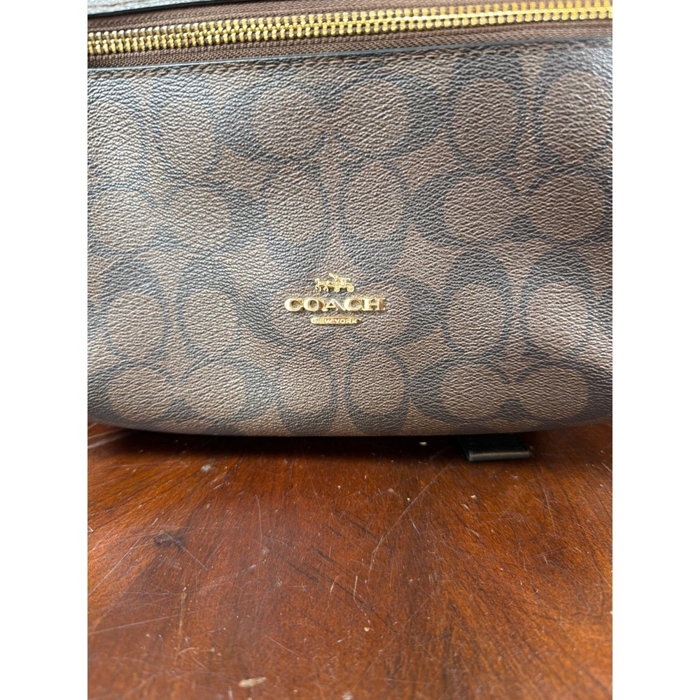 Coach Charlie Backpack Signature Canvas Black Brown Leather F58314 Large - Picture 5 of 9